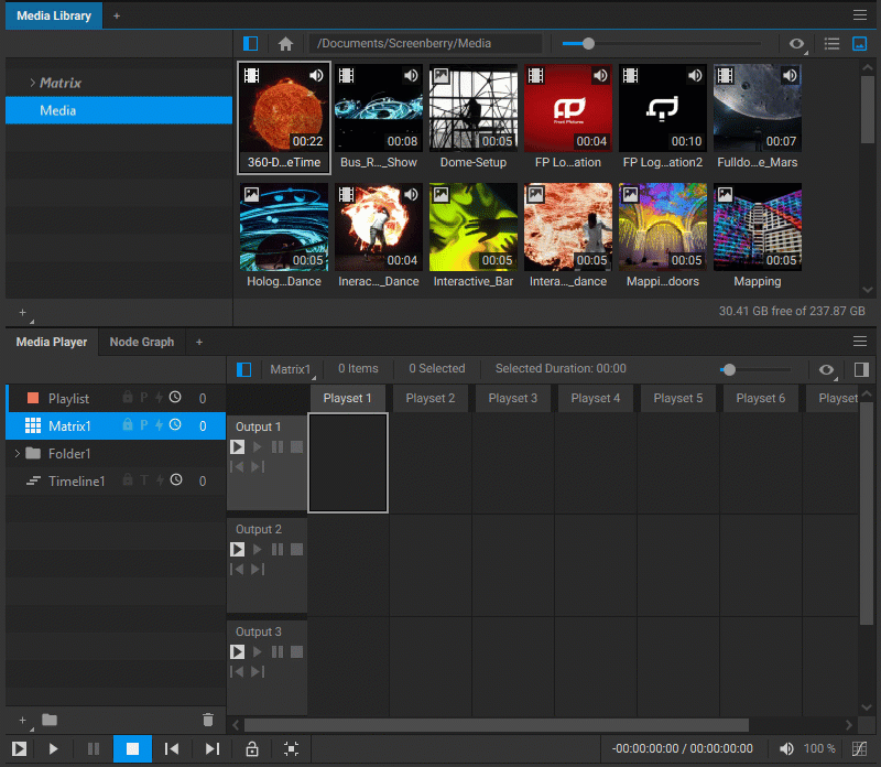 Adding Media Items Matrix