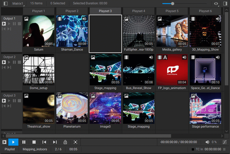 Arranging Media Items Matrix