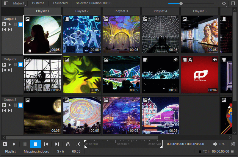 Playback Of Individual Media Items Matrix
