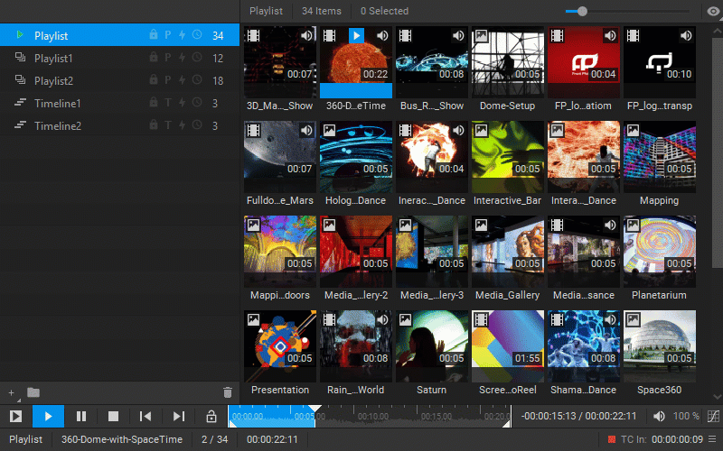 PlaylistsTimelinesFolders