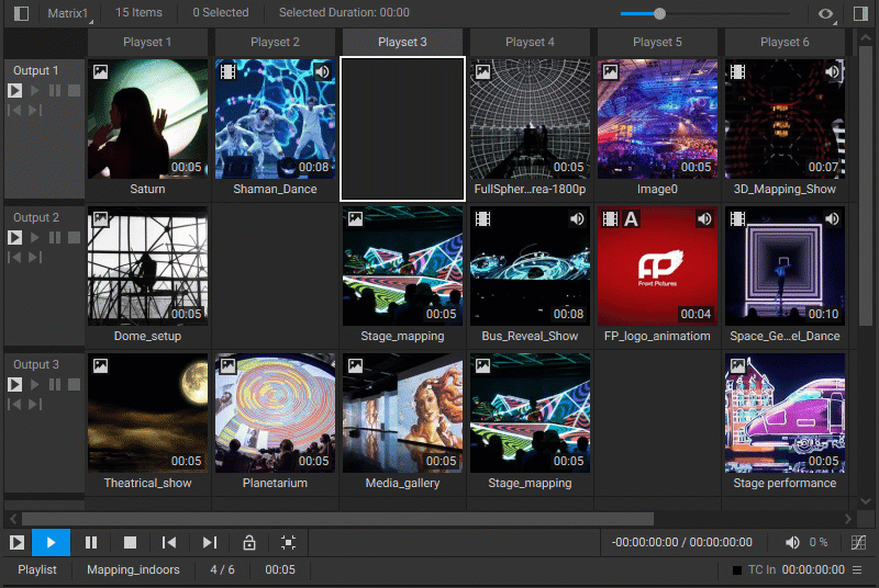Selecting Media Items Matrix